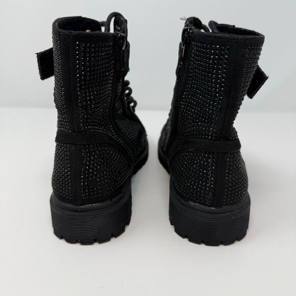 Bebe Combat Boots Women's 6 Side Zip Dayani-J Boot Beaded - Picture 7 of 10